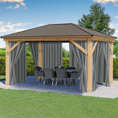 HolidayIdeas Outdoor Curtains grey front view