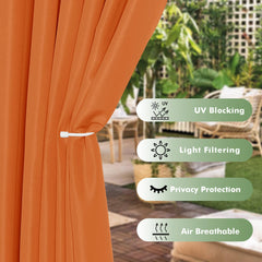 HolidayIdeas Outdoor Curtains hanging on a patio