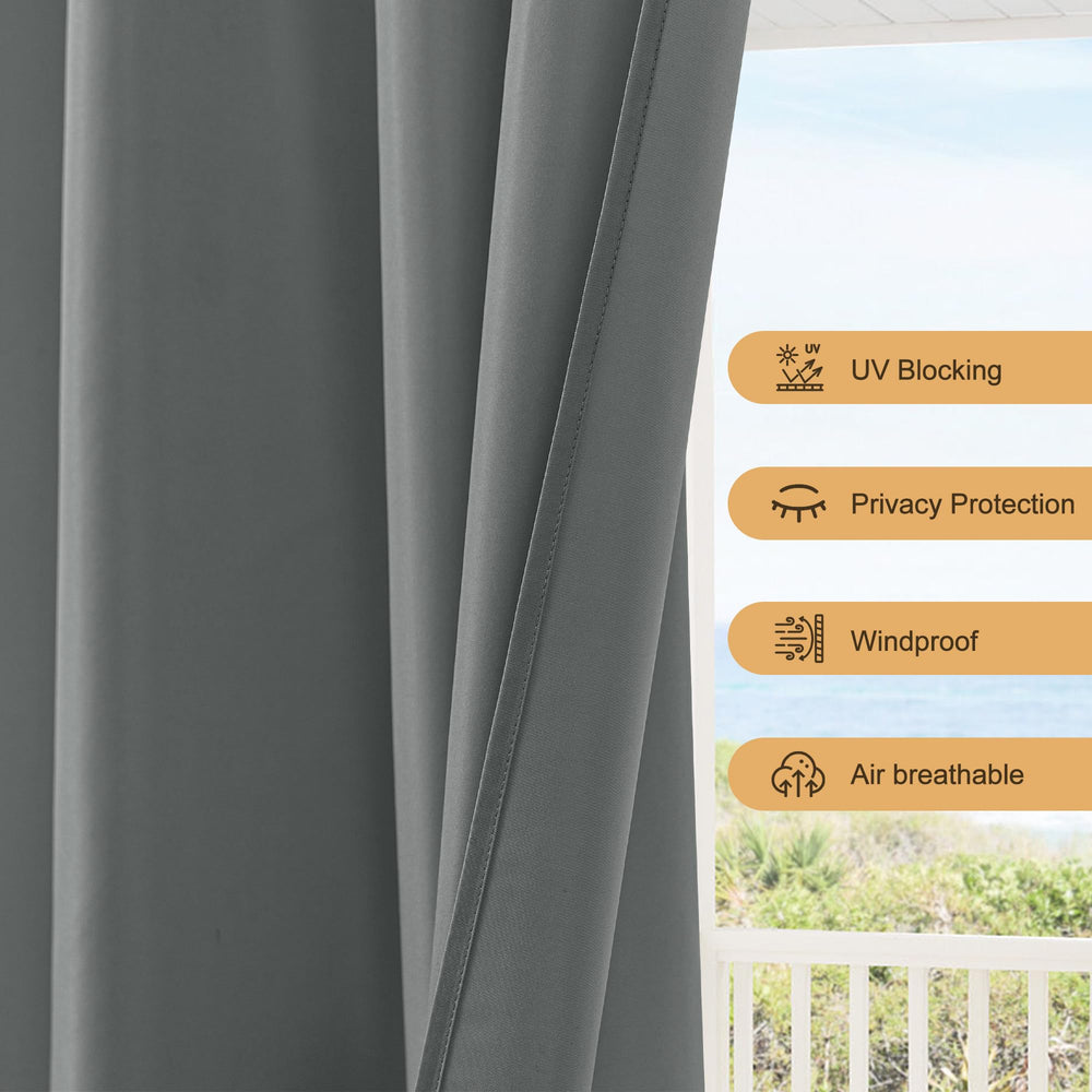 HolidayIdeas Outdoor Curtains hanging on patio