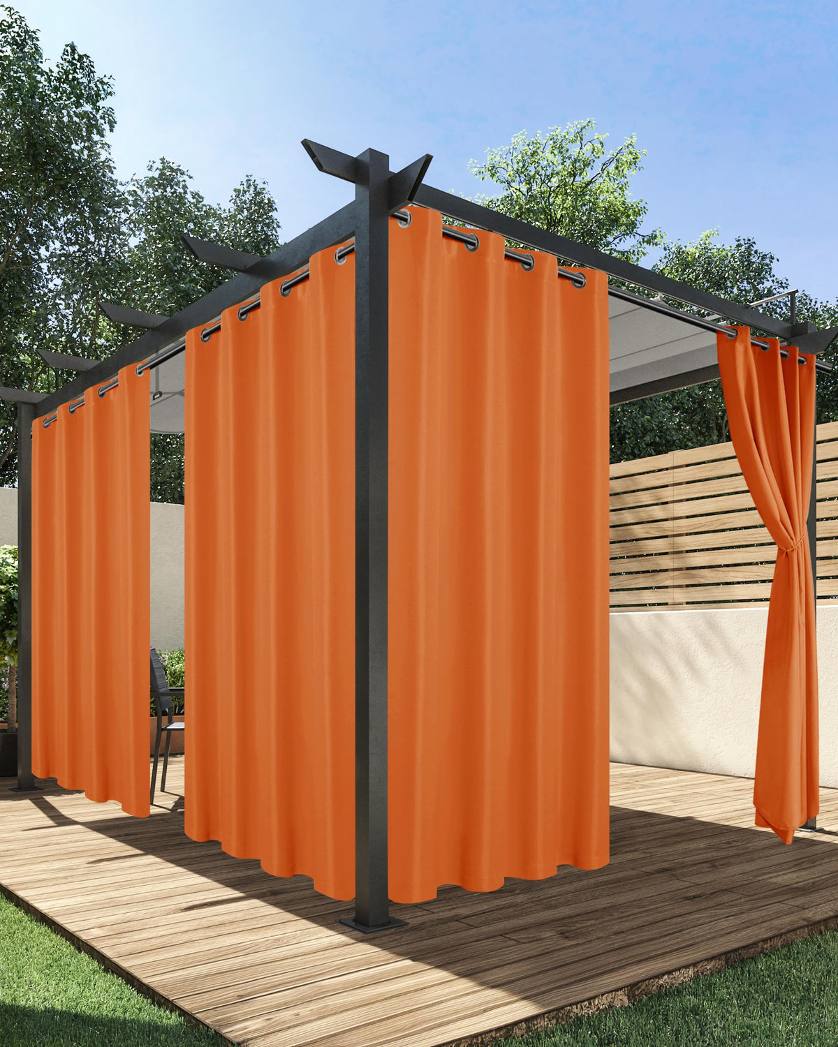 HolidayIdeas Outdoor Curtains in Mecca Orange front view