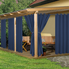 HolidayIdeas Outdoor Curtains Navy front view