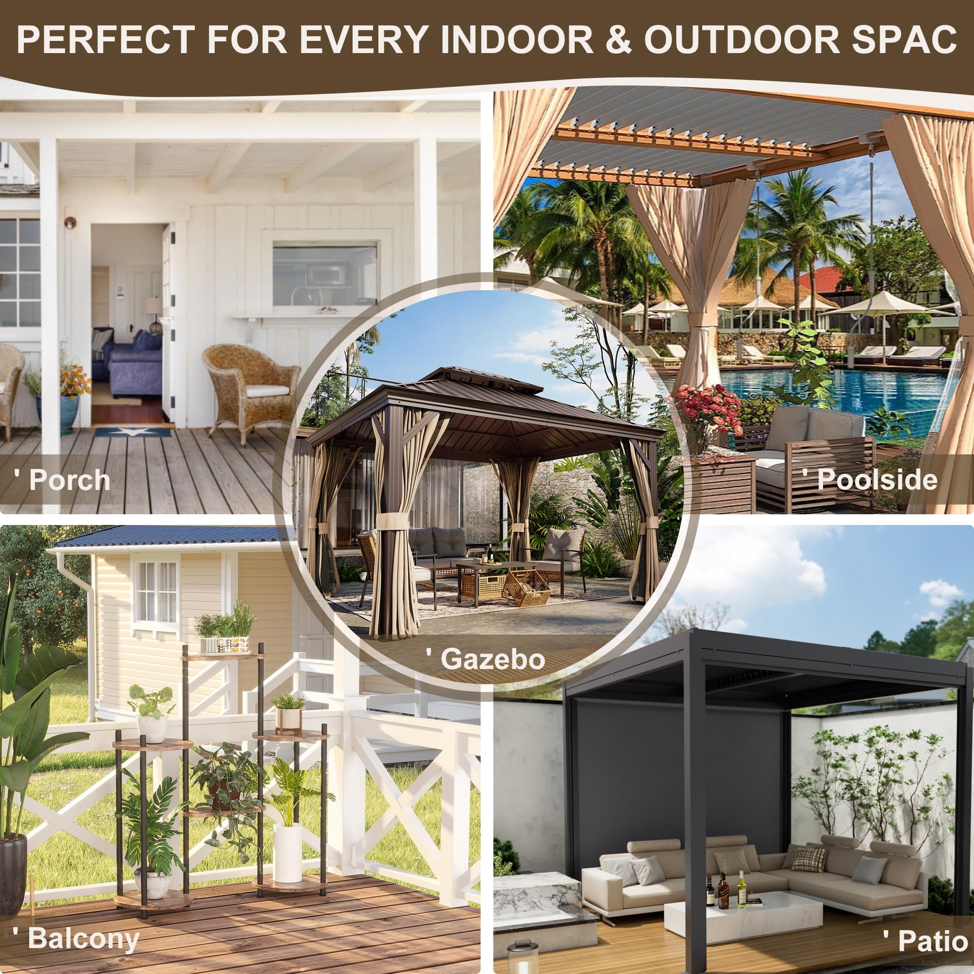 HolidayIdeas outdoor curtains with windproof bottom design
