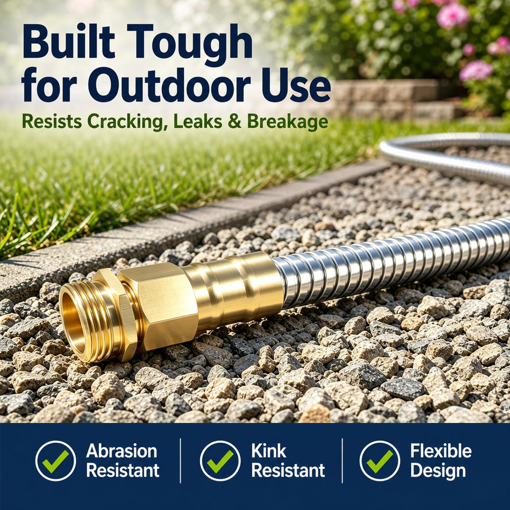 Holldoor 25 ft garden hose with heavy-duty brass fittings