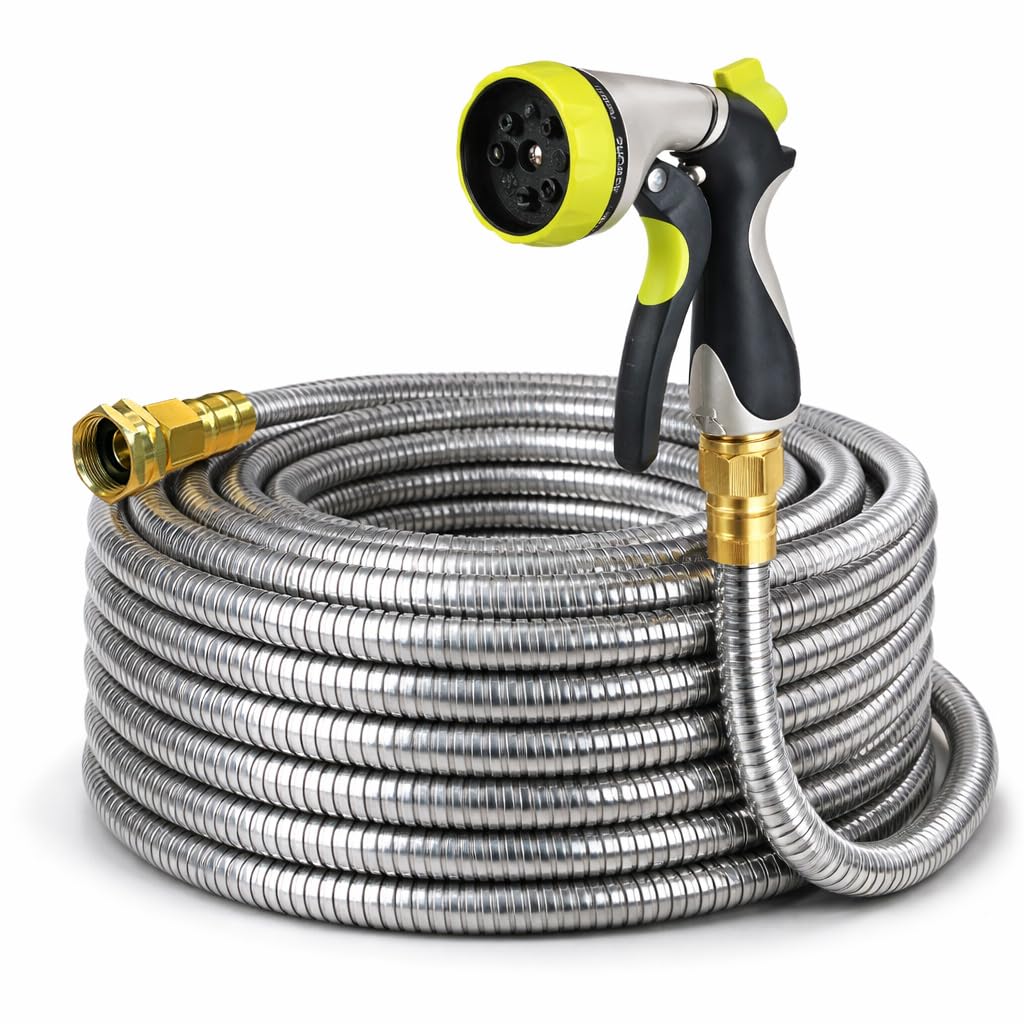 Holldoor 50 ft Metal Garden Hose front view