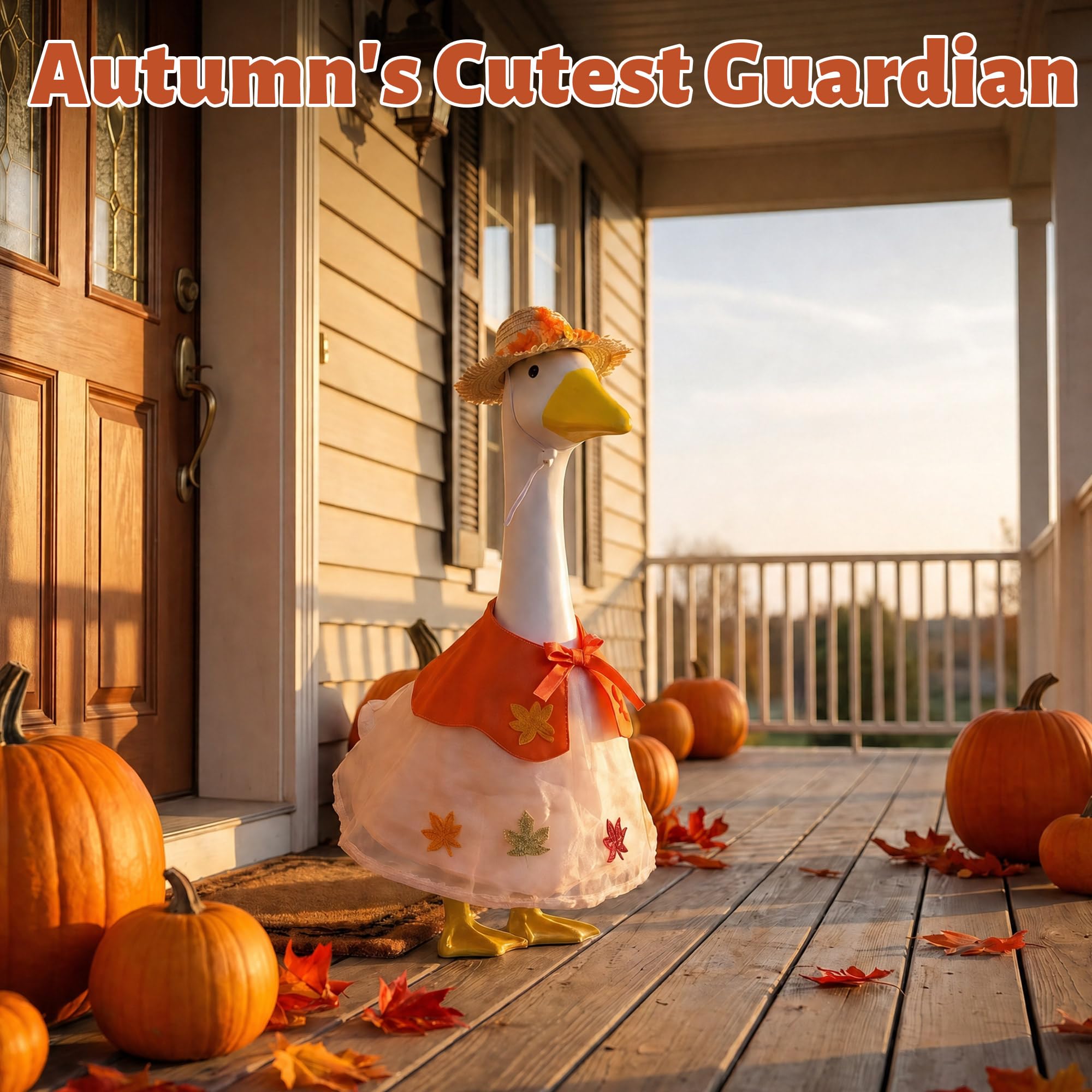 holoith 23 inch goose wearing autumn themed outfit
