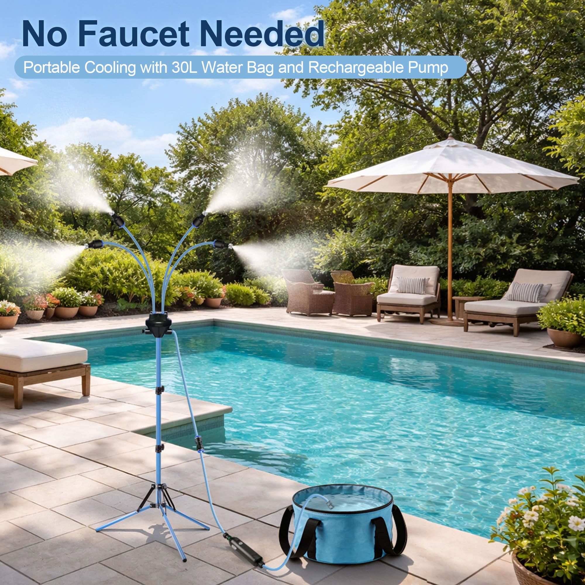 Homasky misting system tripod stand adjustment