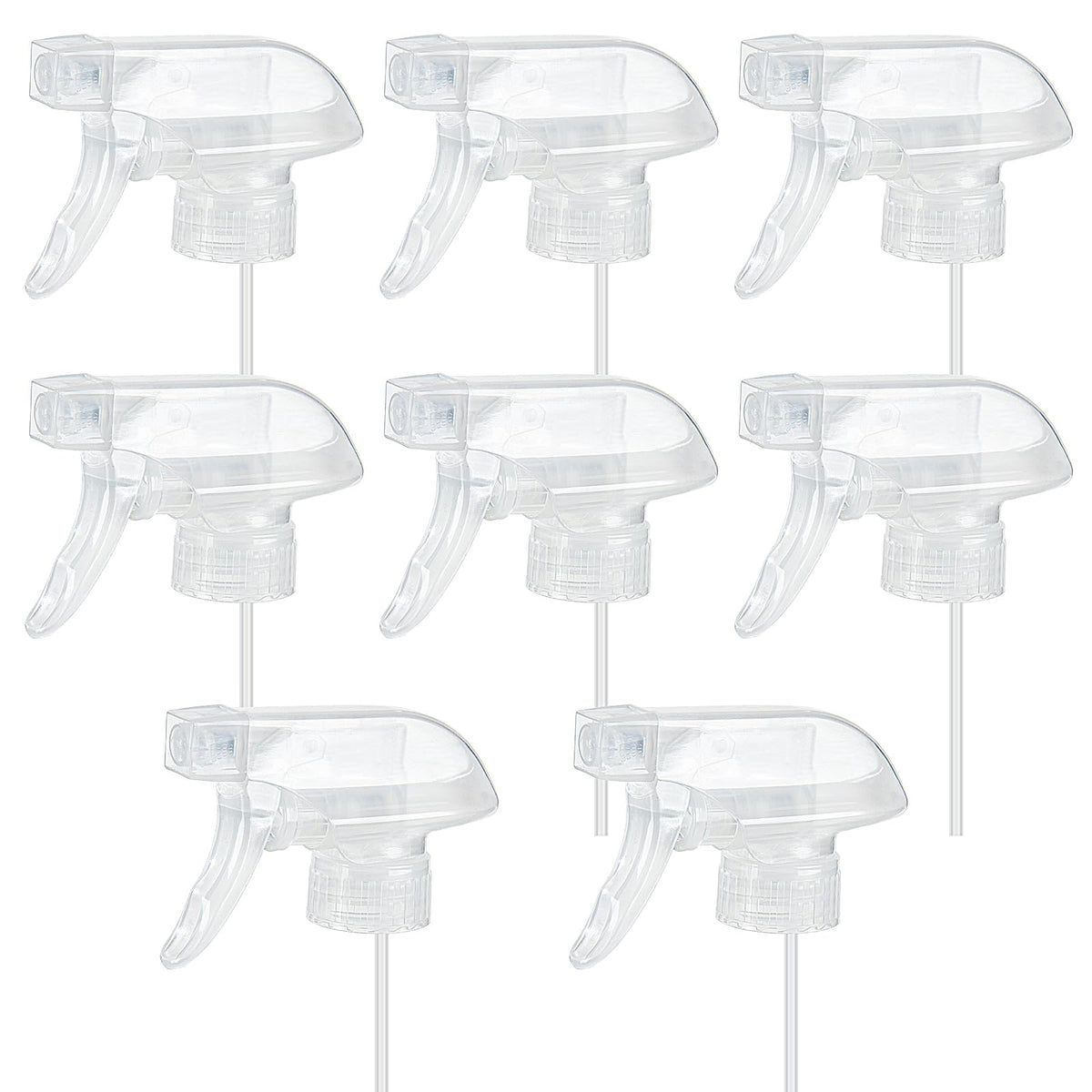 HOMBYS 8 Pack Clear Trigger Sprayers front view
