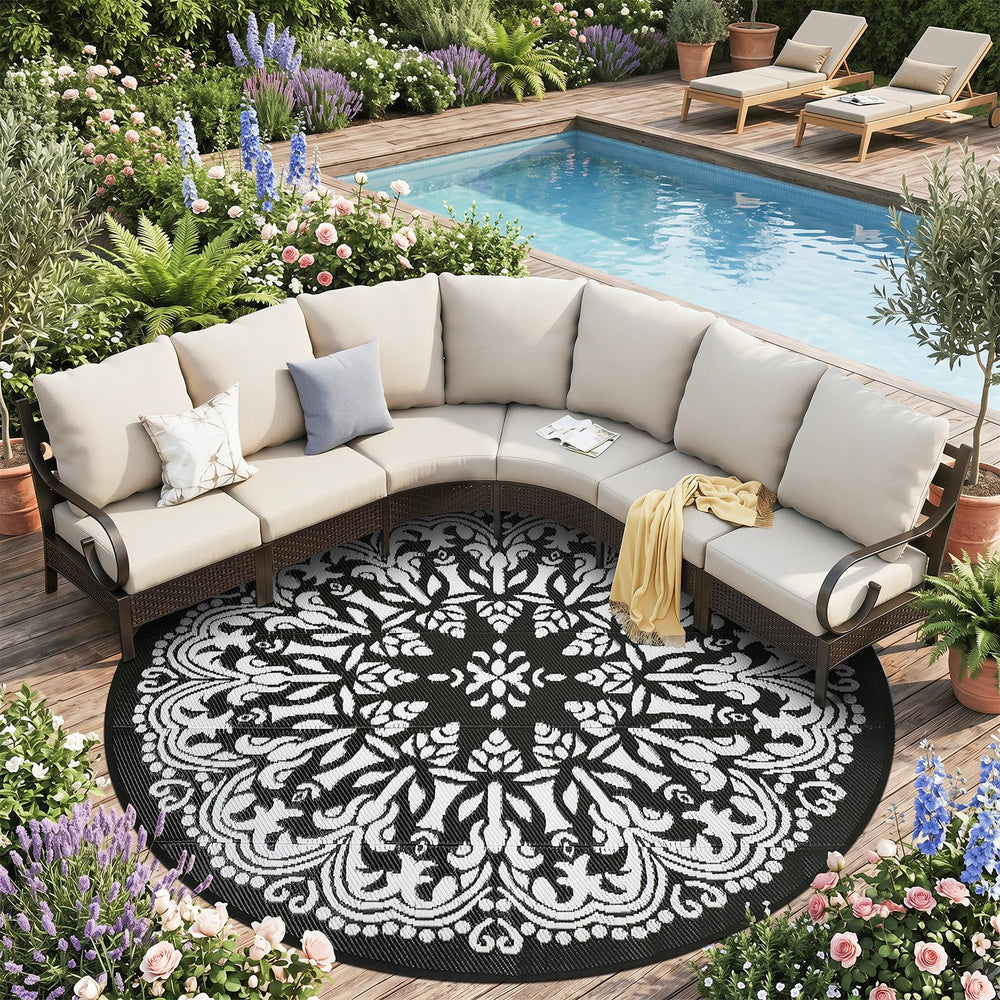Homcomoda outdoor rug folded for portability