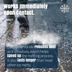 Home and Country USA Calcium Chloride Pellets being poured onto ice