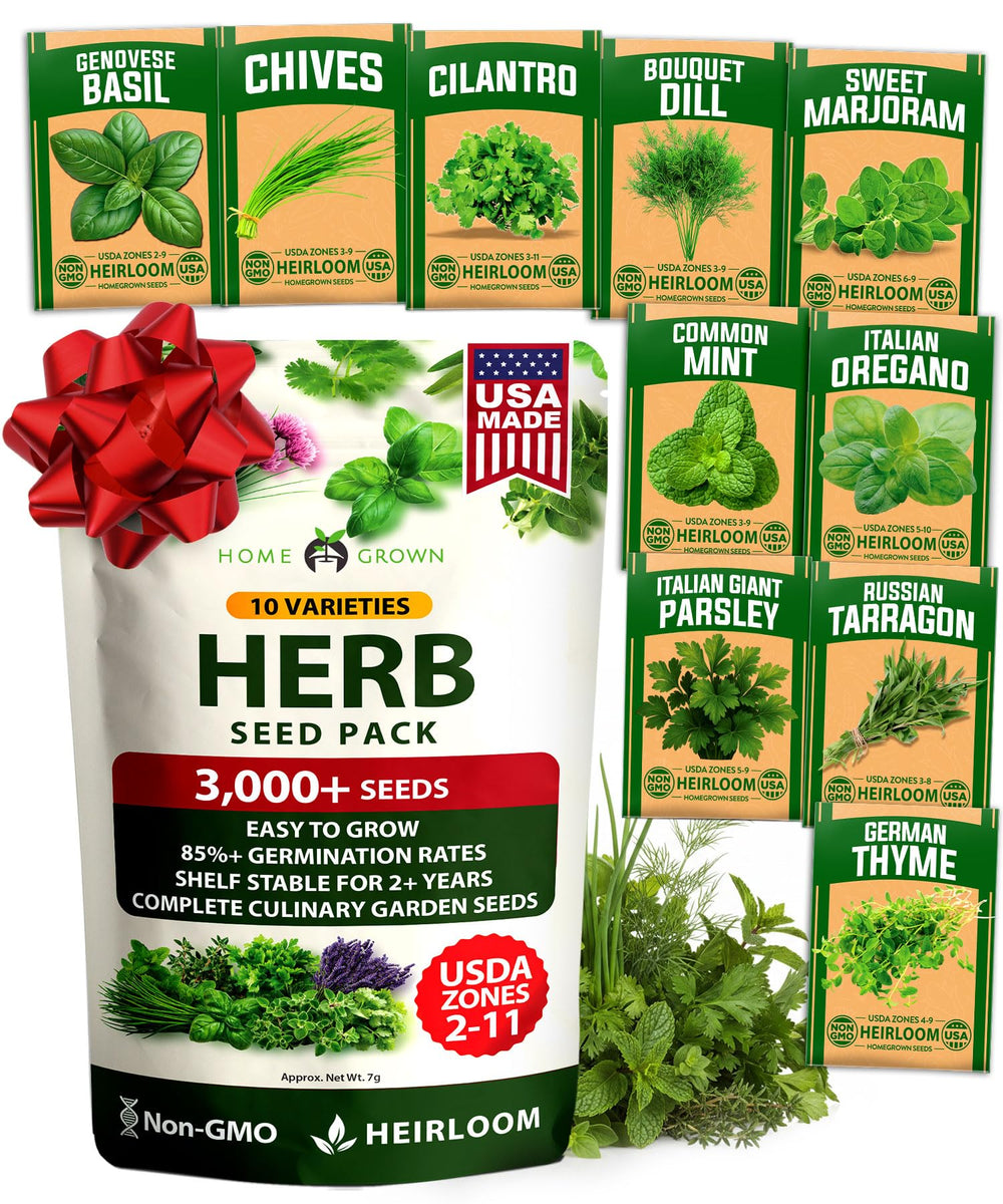 HOME GROWN 10 Herb Variety Pack with seed packets