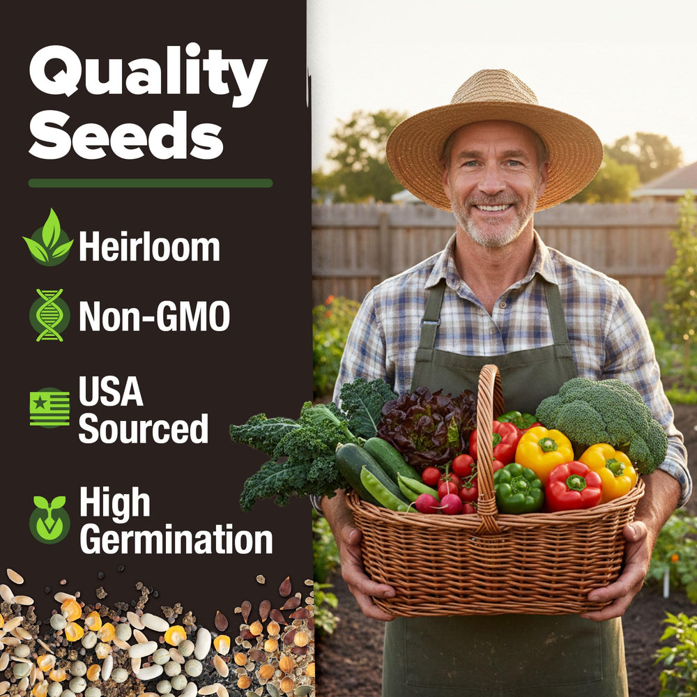 HOME GROWN 12 Fall Vegetable Varieties seeds assortment display
