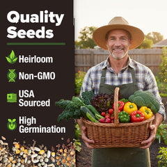 HOME GROWN 12 Fall Vegetable Varieties seeds assortment display