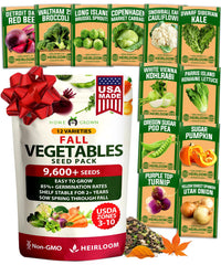 HOME GROWN 12 Fall Vegetable Varieties seeds packaging front view