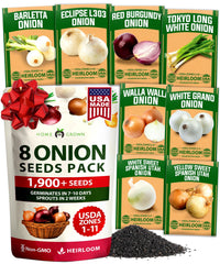 HOME GROWN 8 Onion Variety Mix packaging with seed details