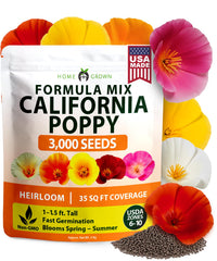 HOME GROWN California Poppy Formula Mix Seeds pack front view