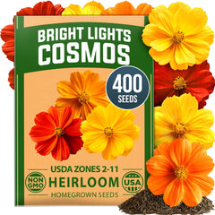 HOME GROWN Cosmos Bright Lights Mix flower seeds pack front view