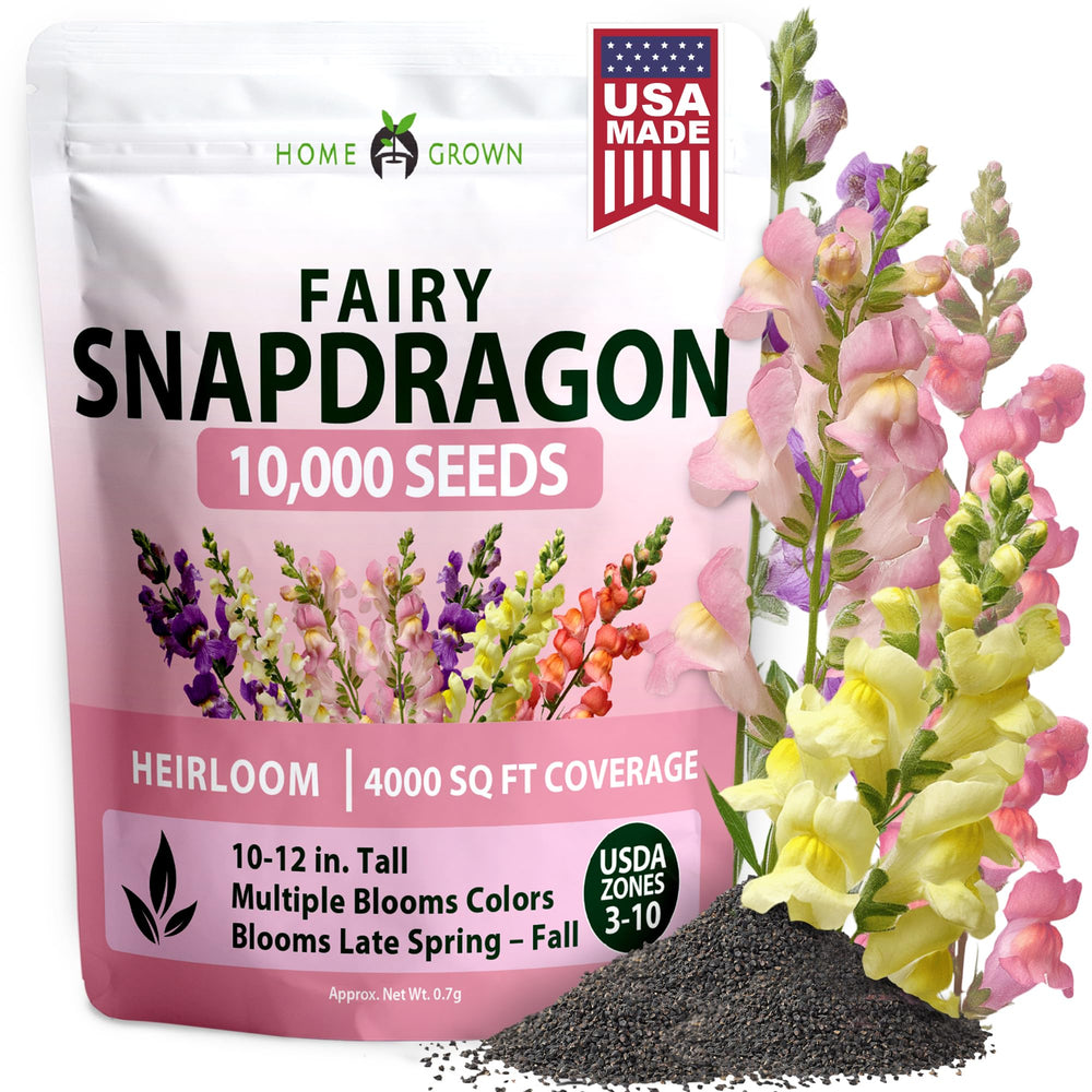 HOME GROWN Fairy Snapdragon Seeds pack front view