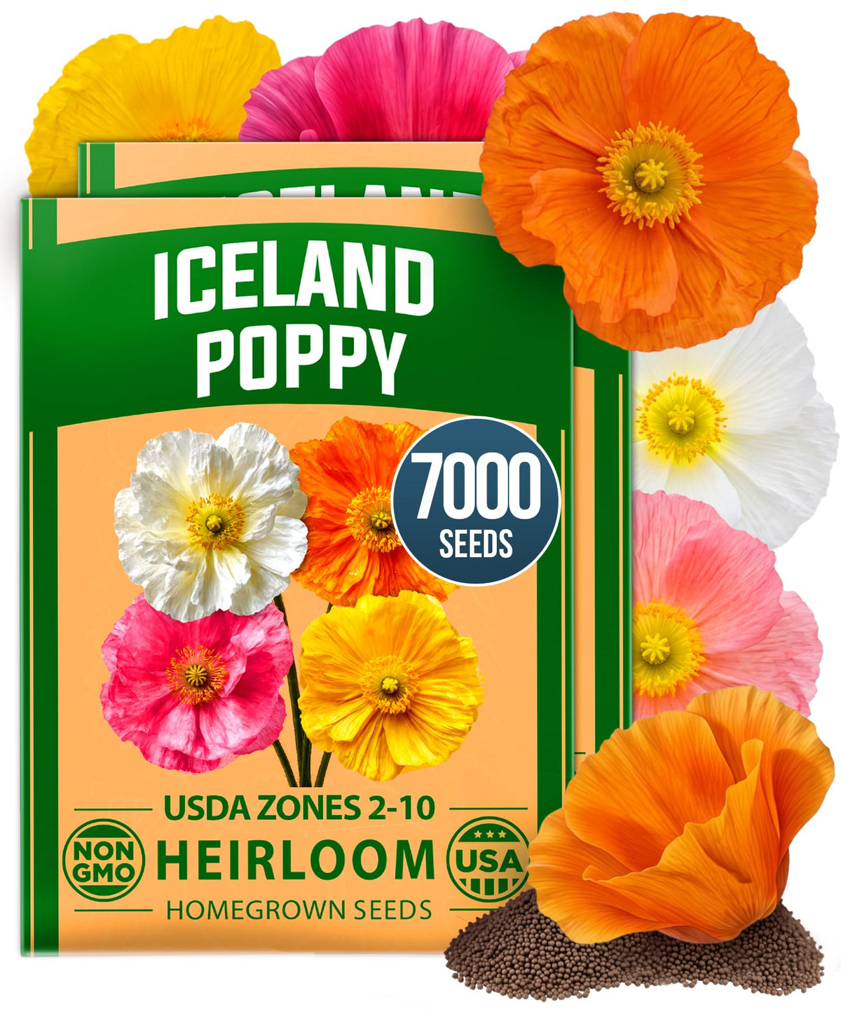 HOME GROWN Iceland Poppy Seeds packaging front view