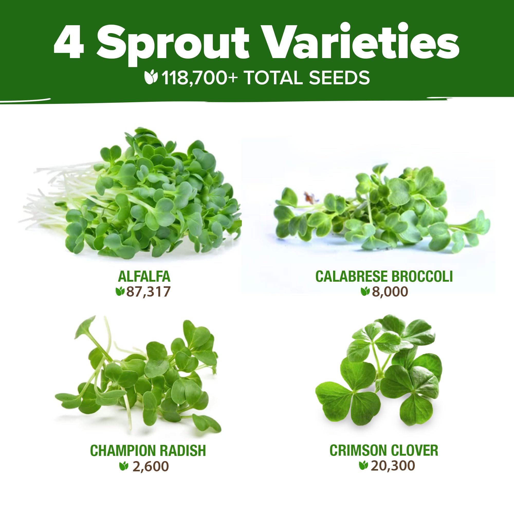 HOME GROWN microgreen seeds mix resealable packaging