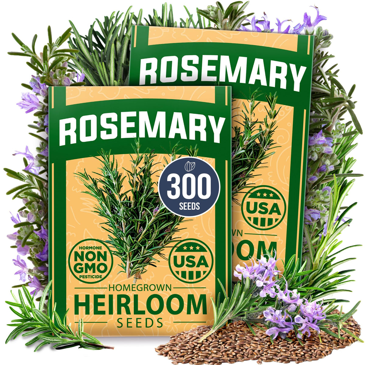HOME GROWN Rosemary Seeds package front view