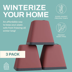 Home Intuition Faucet Cover pack of 3, red