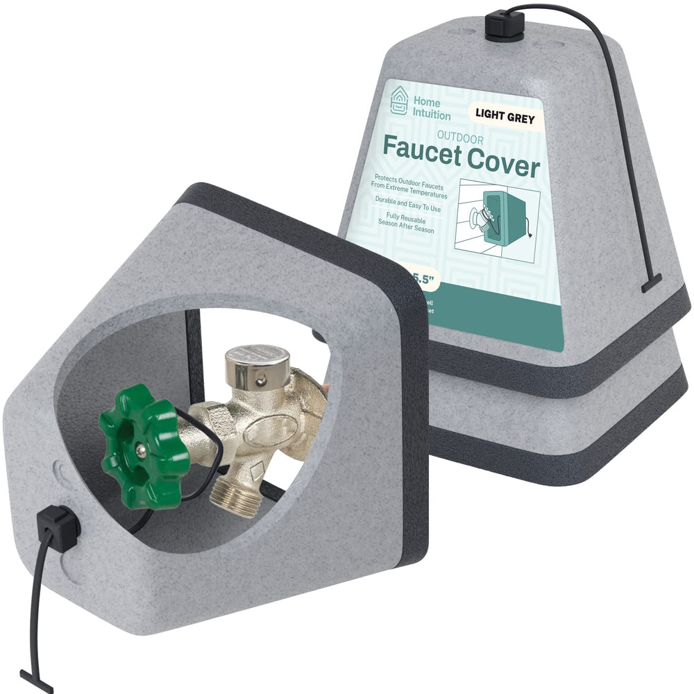 Home Intuition Outdoor Faucet Cover, gray, front view