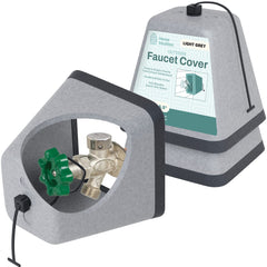 Home Intuition Outdoor Faucet Cover, gray, front view