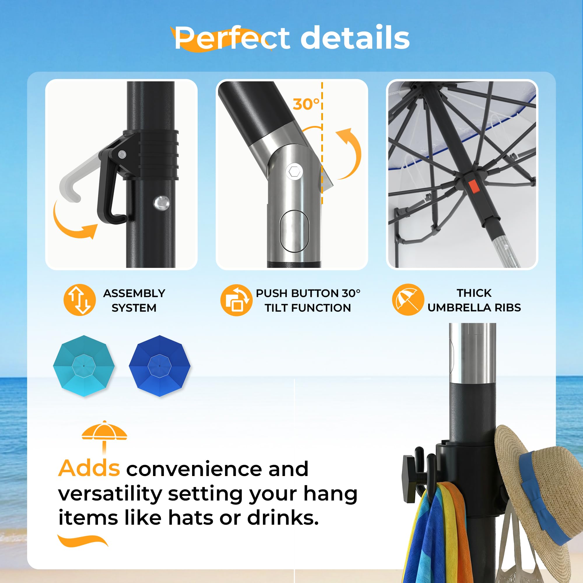 HOMEDEMO beach umbrella carry bag included