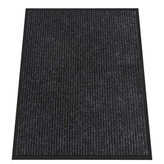 HOMEK Indoor Outdoor Door Mat 3' x 4' black striped front view