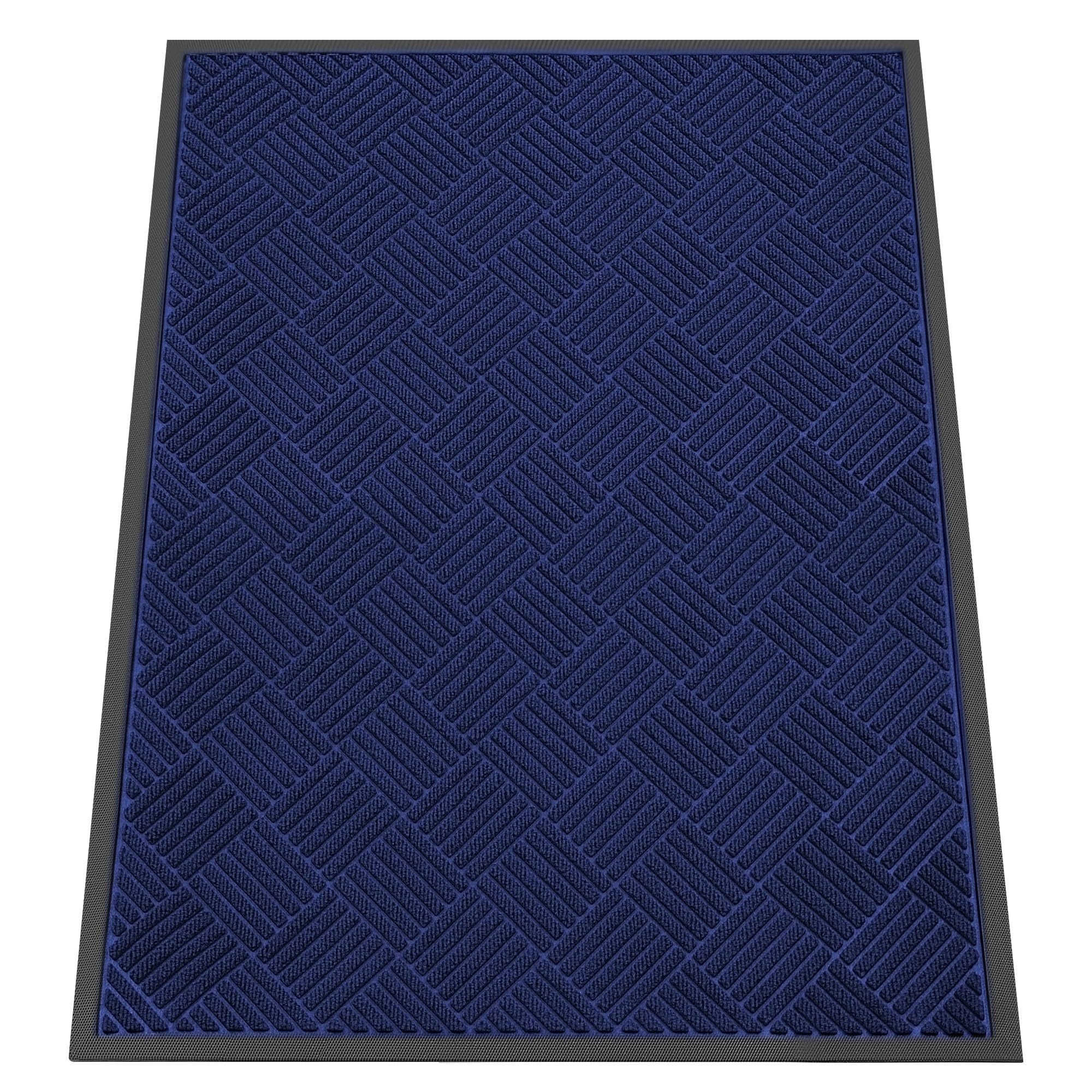 HOMEK Indoor Outdoor Door Mat 4' x 3' Blue Diamond front view