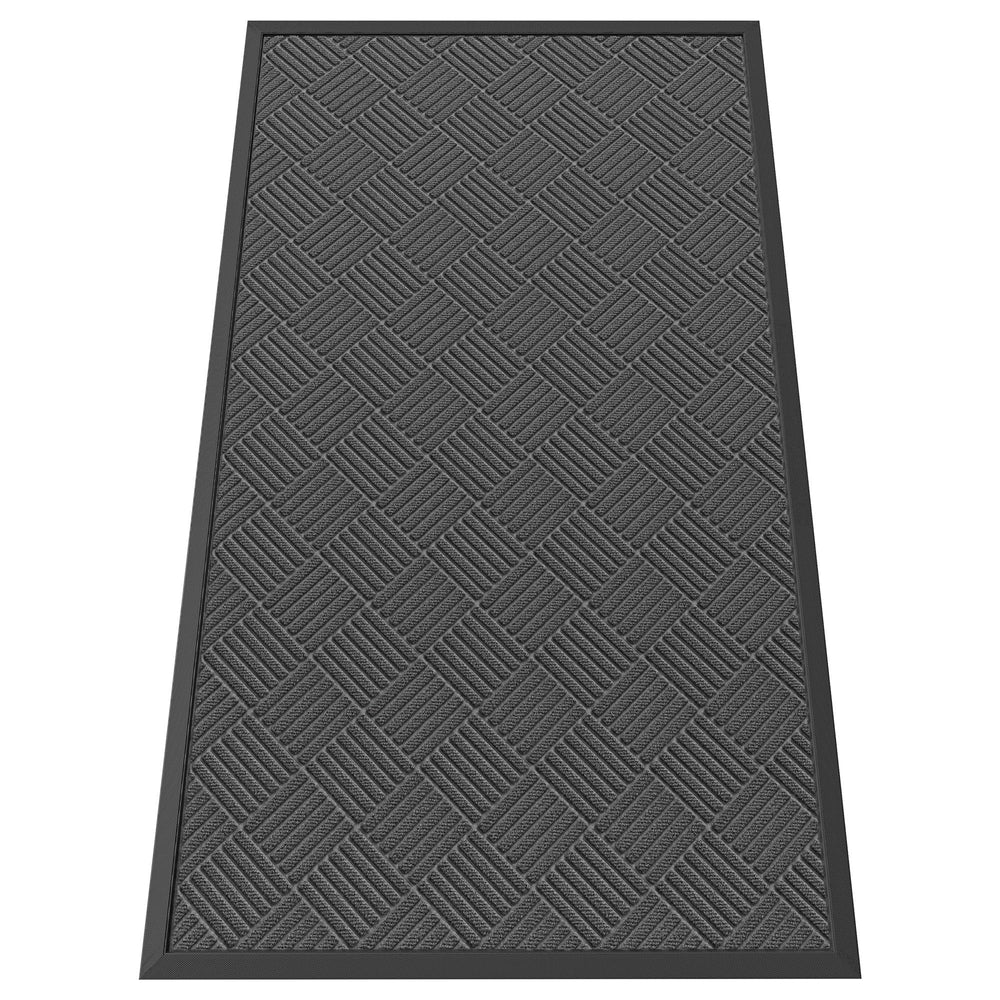 HOMEK Indoor Outdoor Door Mat 5' x 3' gray front view