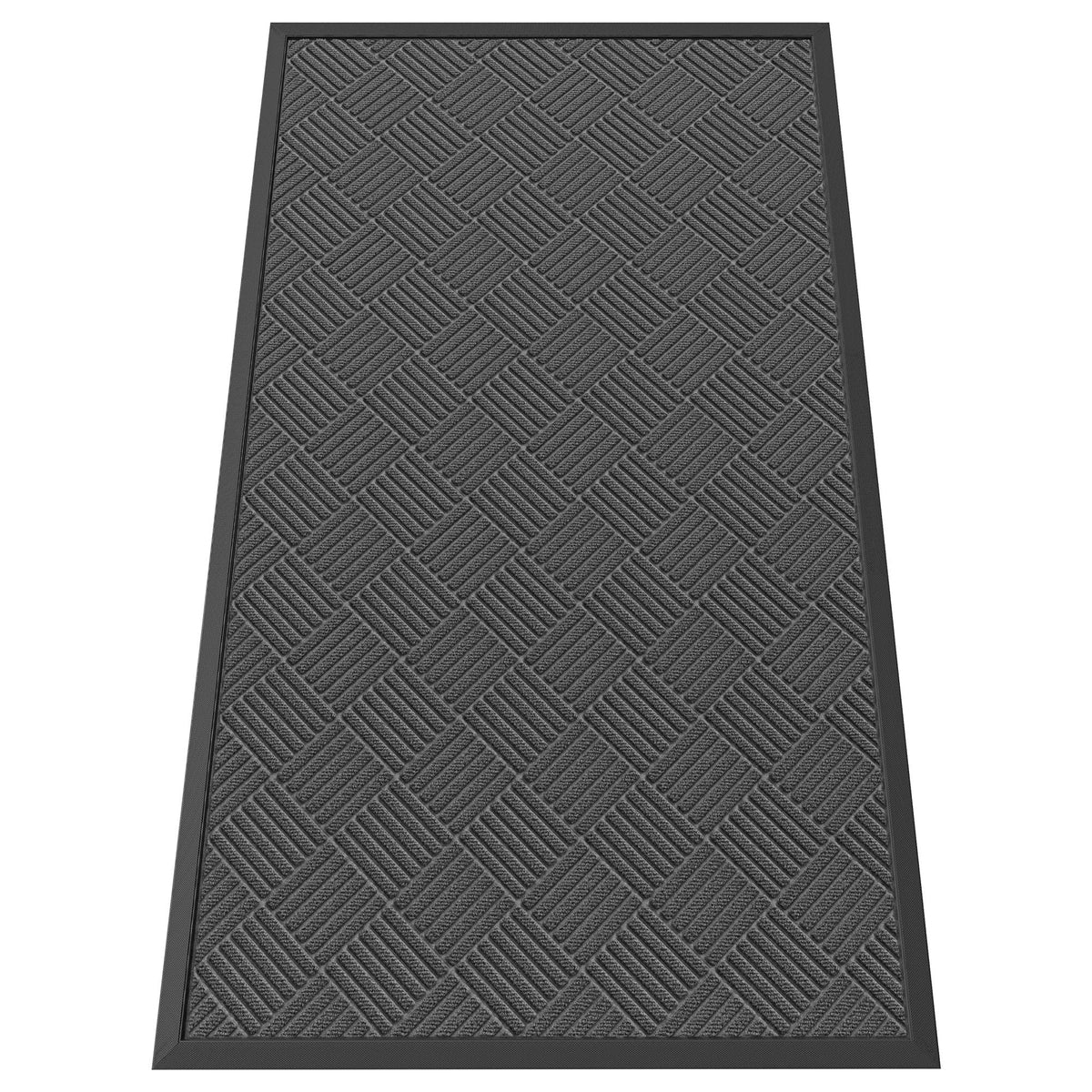 HOMEK Indoor Outdoor Door Mat 5' x 3' gray front view