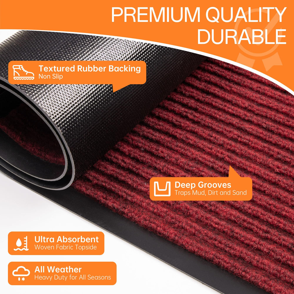 HOMEK Indoor Outdoor Door Mat Red in entryway