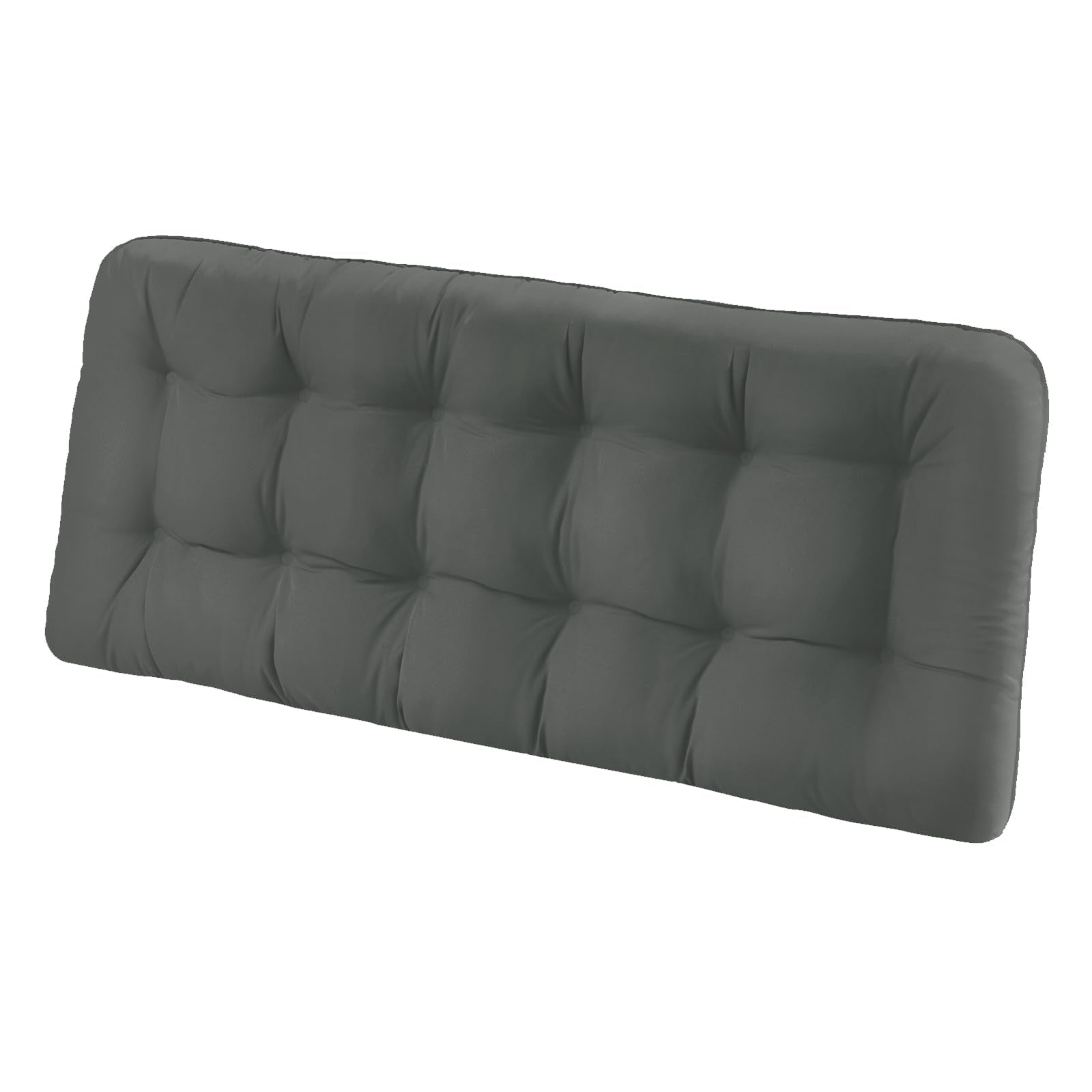 HOMELYSIAN 59x18 inches grey tufted bench cushion front view