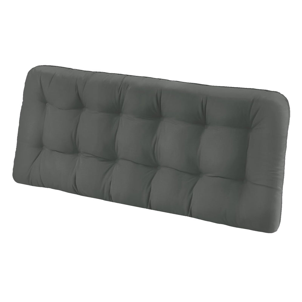 HOMELYSIAN 59x18 inches grey tufted bench cushion front view