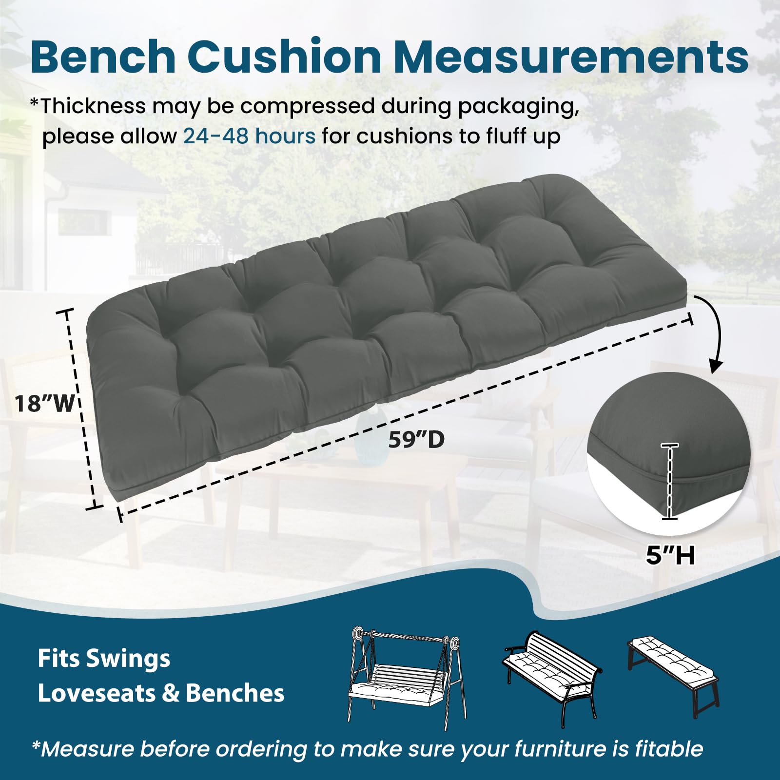 HOMELYSIAN cushion showing thick foam filling and stitch tufted design
