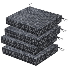 HOMELYSIAN Outdoor Chair Cushion Black Geometry front view