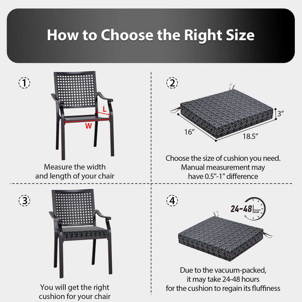 HOMELYSIAN Outdoor Chair Cushion Black Geometry in outdoor setting