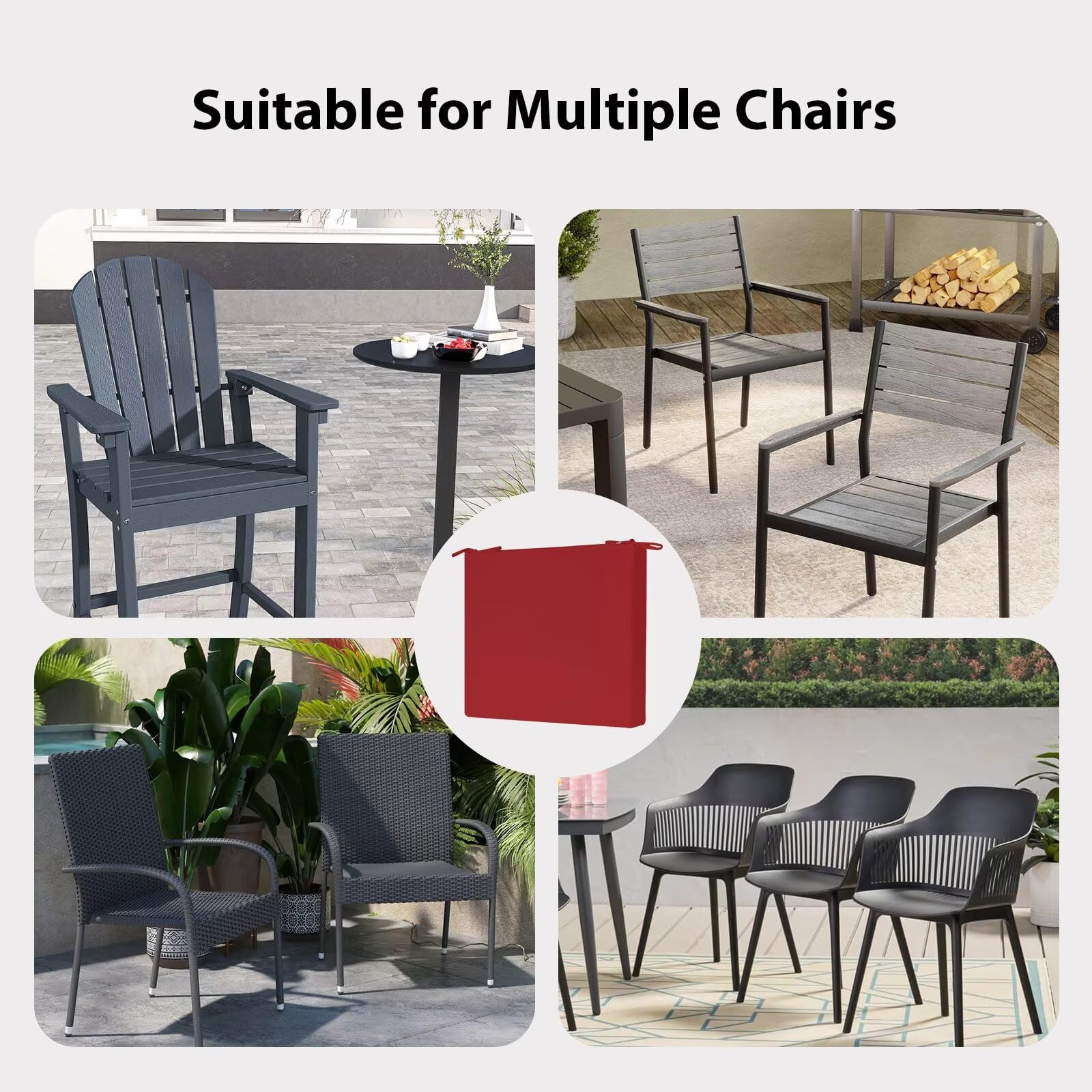 HOMELYSIAN outdoor chair cushion with water-resistant fabric detail