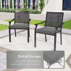 HOMELYSIAN Outdoor Chair Cushions arranged on outdoor seating