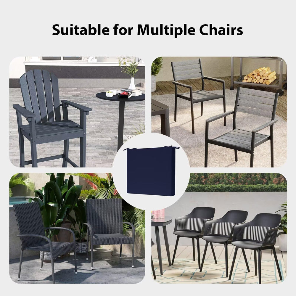 HOMELYSIAN outdoor chair cushions displayed in a garden setting