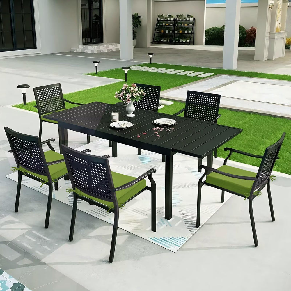 HOMELYSIAN outdoor chair cushions displayed outdoors on a sunny day
