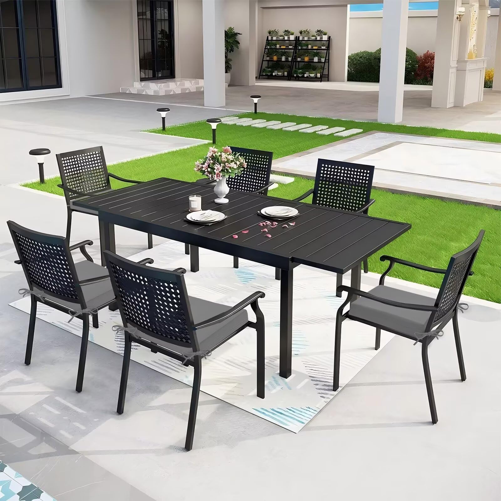HOMELYSIAN Outdoor Chair Cushions in a sunny outdoor setting