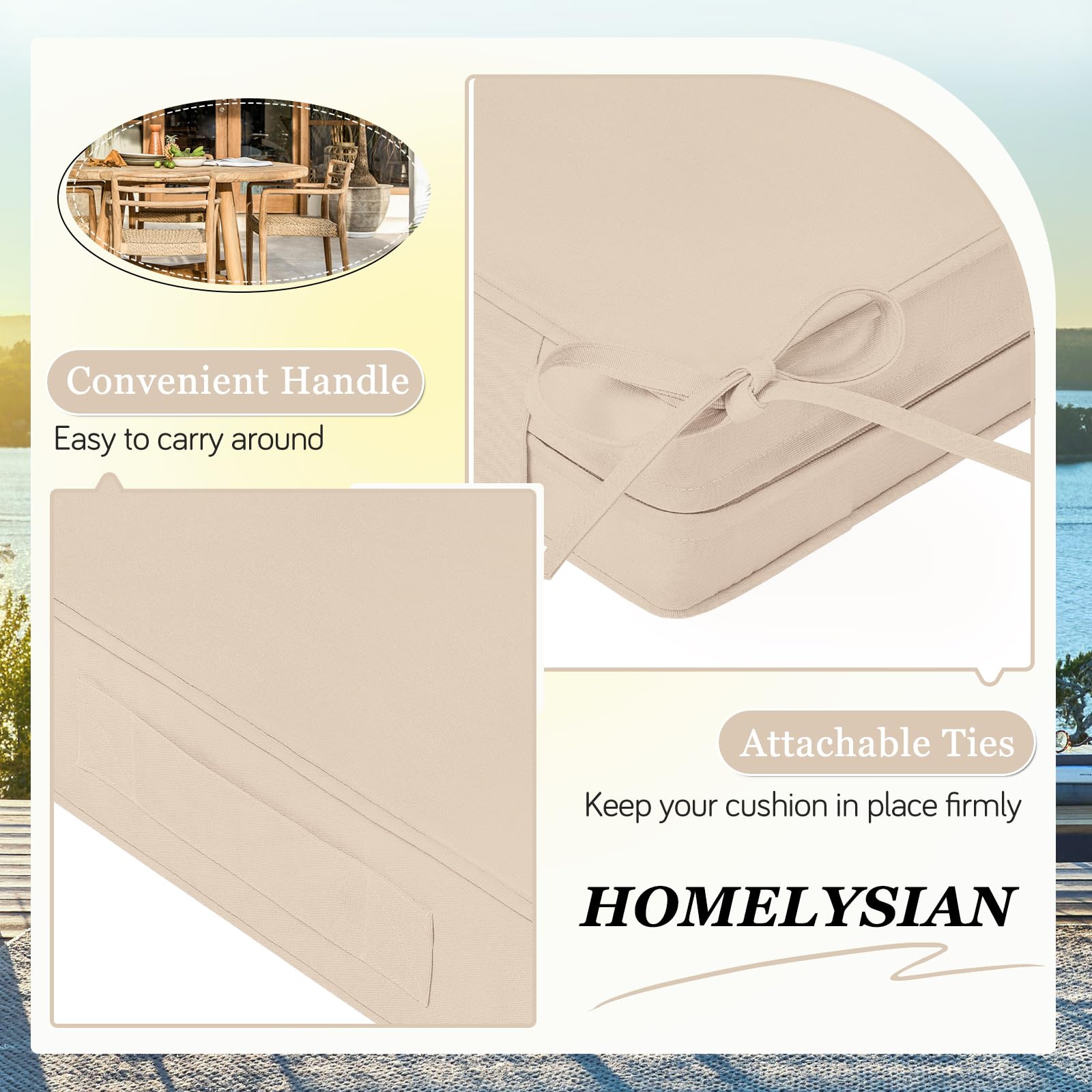 HOMELYSIAN Outdoor Chair Cushions in garden setting