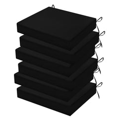 HOMELYSIAN Outdoor Chair Cushions set of 6 in black front view
