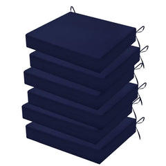 HOMELYSIAN Outdoor Chair Cushions Set of 6 in navy blue, front view