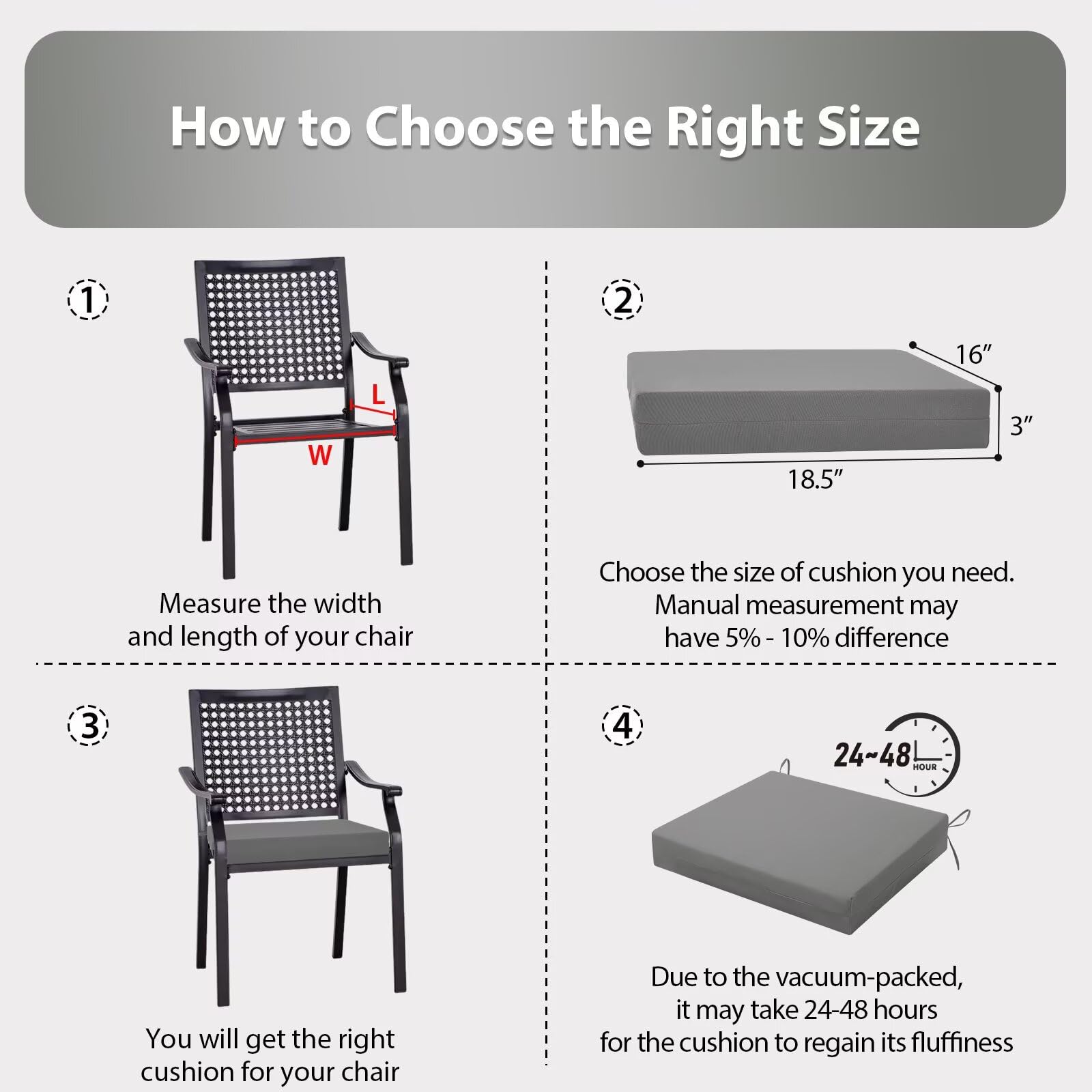 HOMELYSIAN Outdoor Chair Cushions showing water-resistant fabric