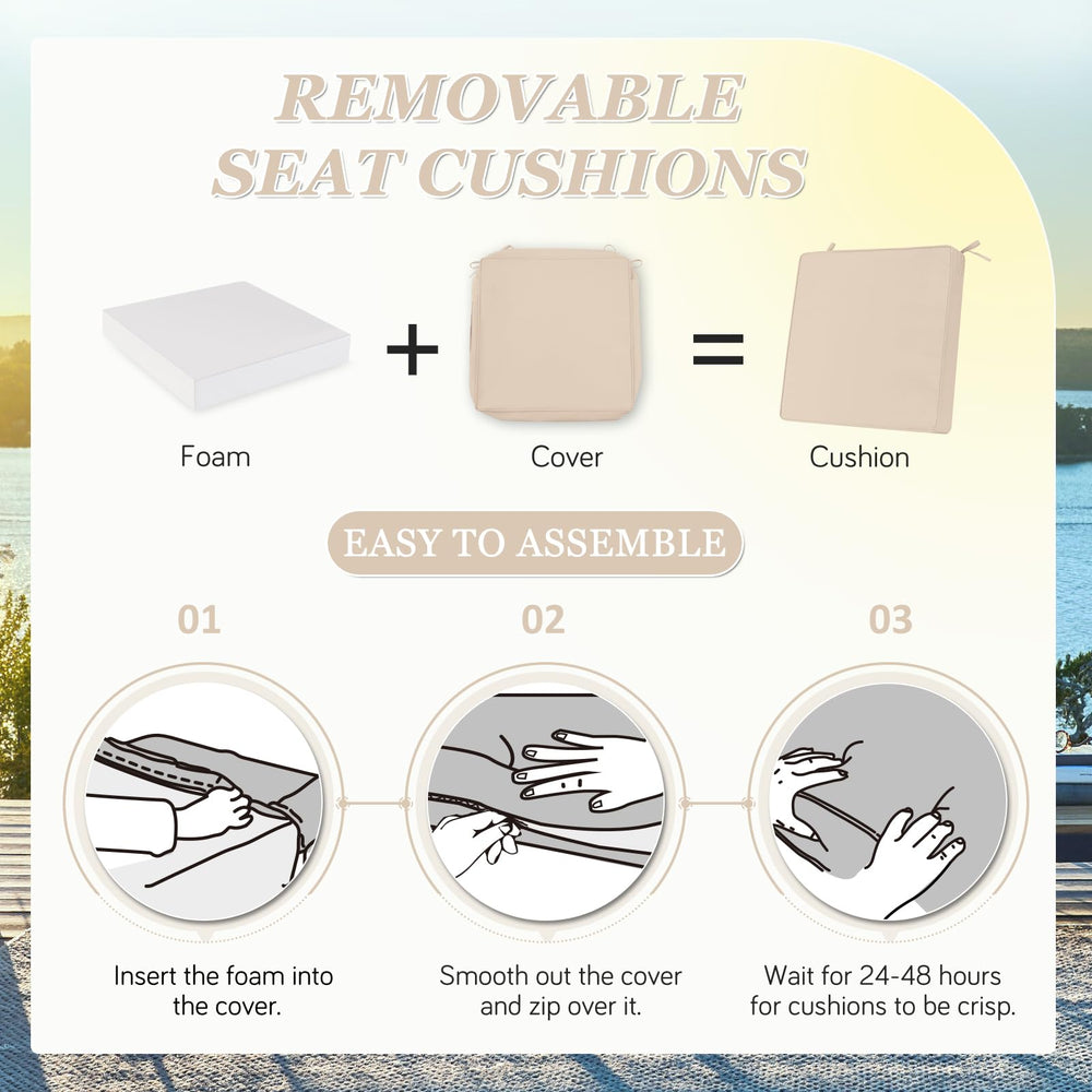HOMELYSIAN Outdoor Chair Cushions with non-slip straps