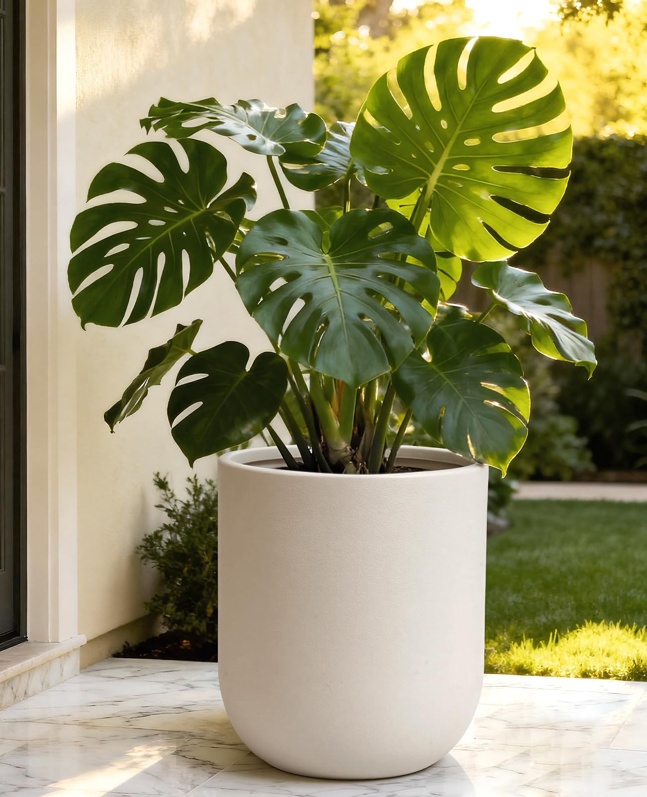 homenote 13 Inch Large Plastic Planter from above showing top opening