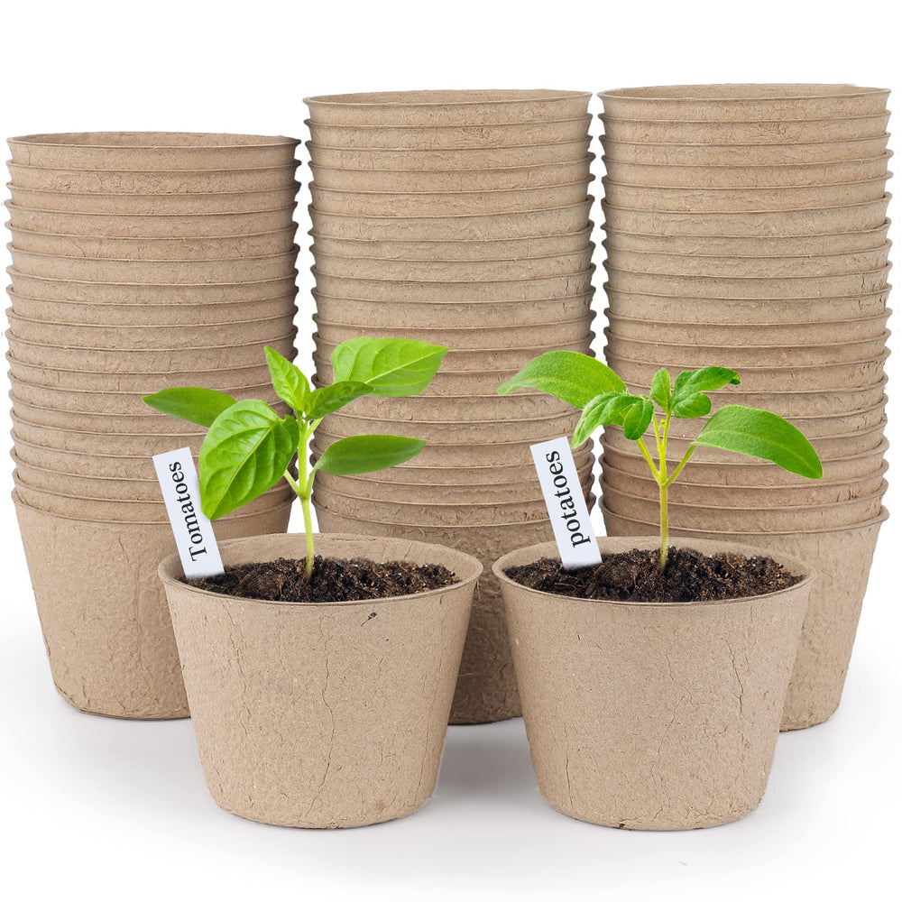homenote 4 Inch Peat Pots front view with labels